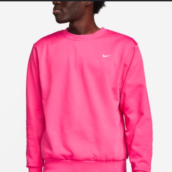 NWT Nike Standard Issue Men's cotton pink crew sweatshirt workout spring casual - Picture 1 of 5